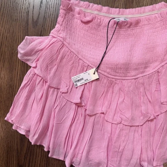 Mixology Gab Kate Ruffle Mini Skort Baby Pink Size Small NWT $58 - Picture 2 of 7
